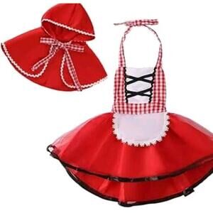 Little Red Riding Hood Baby Girl Costume 12 18 Months Cape Outfit 2 Pc Set Dress